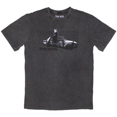 The 1975 Unisex Stone Wash T-Shirt Car Photo - Charcoal Grey