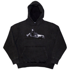 The 1975 Unisex Stone Wash Pullover Hoodie Car Photo - Charcoal Grey