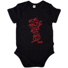 AC/DC Kids Baby Grow For Those About To Rock - Black