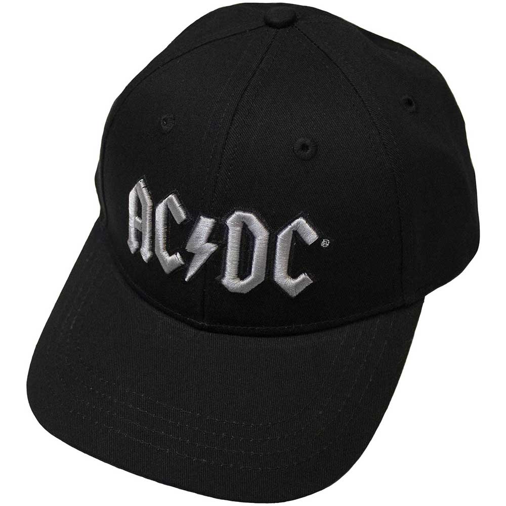AC/DC Unisex Baseball Cap Silver Logo - Black