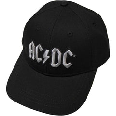 AC/DC Unisex Baseball Cap Silver Logo - Black