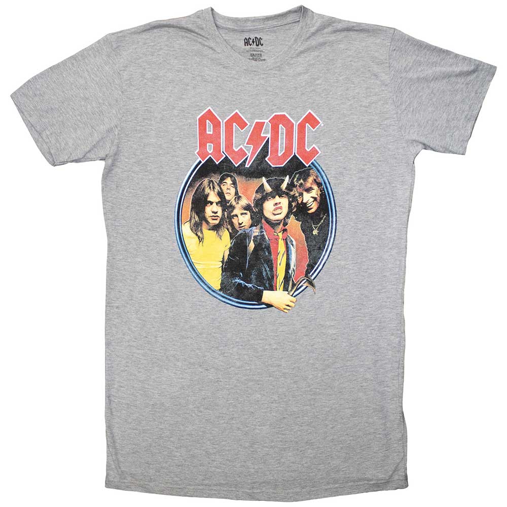 AC/DC Ladies T-Shirt Dress Highway To Hell Circle - Grey