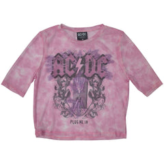 AC/DC Ladies Crop Top Plug Me In - Pink