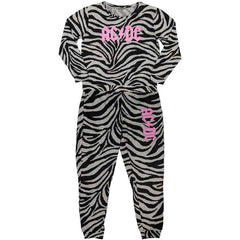 AC/DC Ladies Pyjamas Logo - Black & White