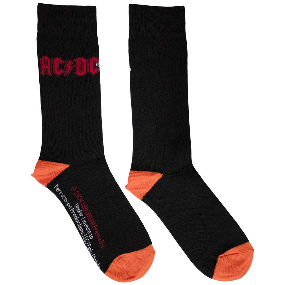 AC/DC Unisex Ankle Socks Red Logo - Black