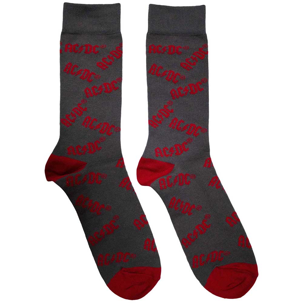 AC/DC Unisex Ankle Socks Logo Pattern - Charcoal Grey