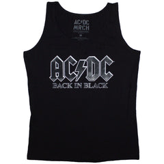 AC/DC Ladies Vest T-Shirt Back In Black - Black