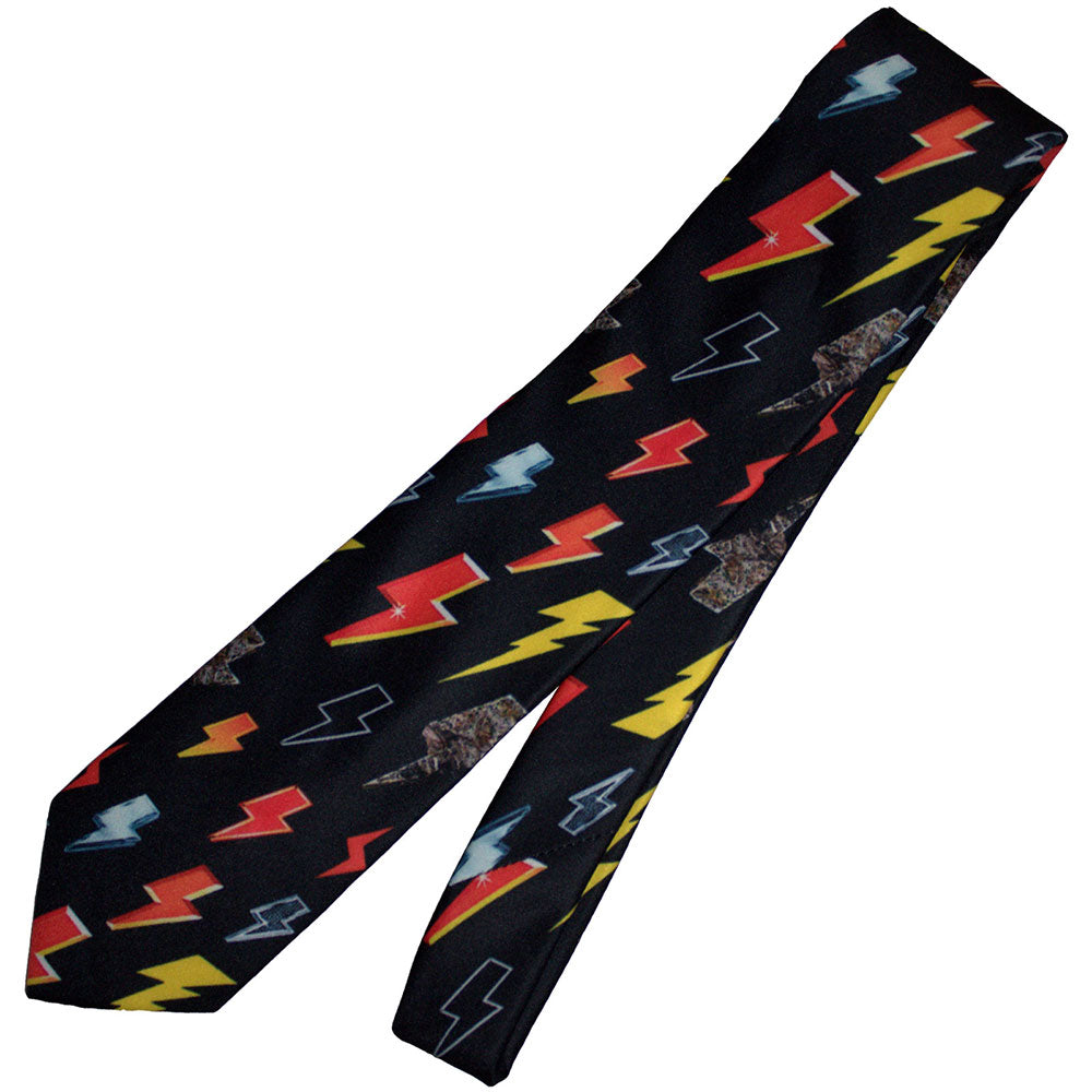 AC/DC Unisex Neck Tie Lightning Bolts - Black
