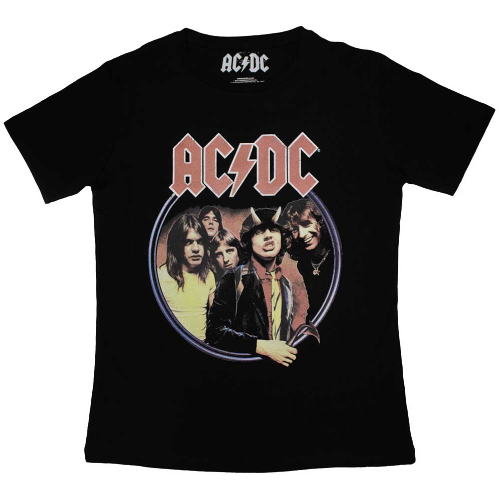 AC/DC Ladies T-Shirt Highway To Hell Circle - Black