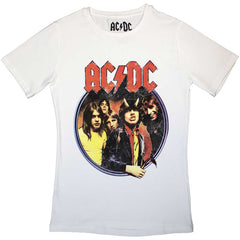 AC/DC Ladies T-Shirt Highway To Hell Circle - White
