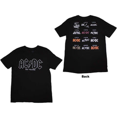 AC/DC Unisex T-Shirt Logo History - Black