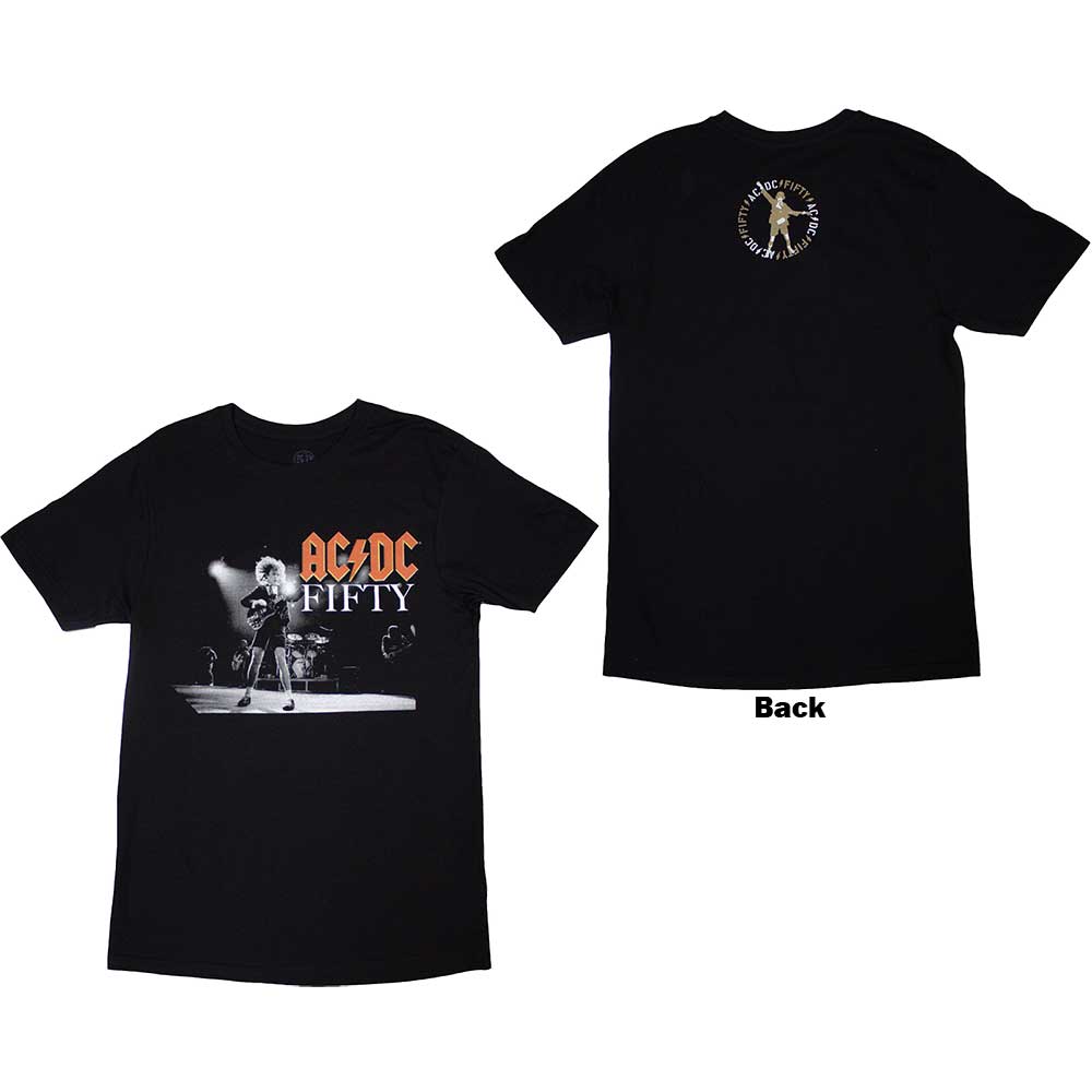 AC/DC Unisex T-Shirt On Stage Fifty - Black