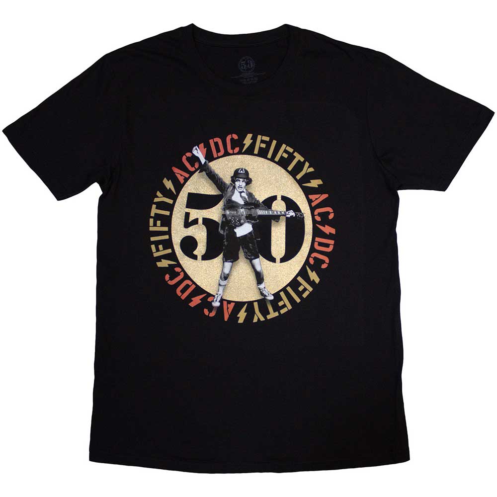 AC/DC Unisex T-Shirt Gold Emblem - Black