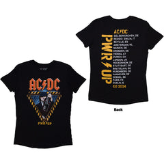 AC/DC Ladies T-Shirt Angus Triangle PWR-UP EU Tour '25 - Black