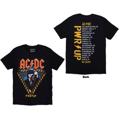 AC/DC Unisex T-Shirt Angus Triangle PWR-UP EU Tour '29 - Black