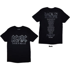 AC/DC Unisex T-Shirt Back In Black PWR-UP EU Tour '24 - Black
