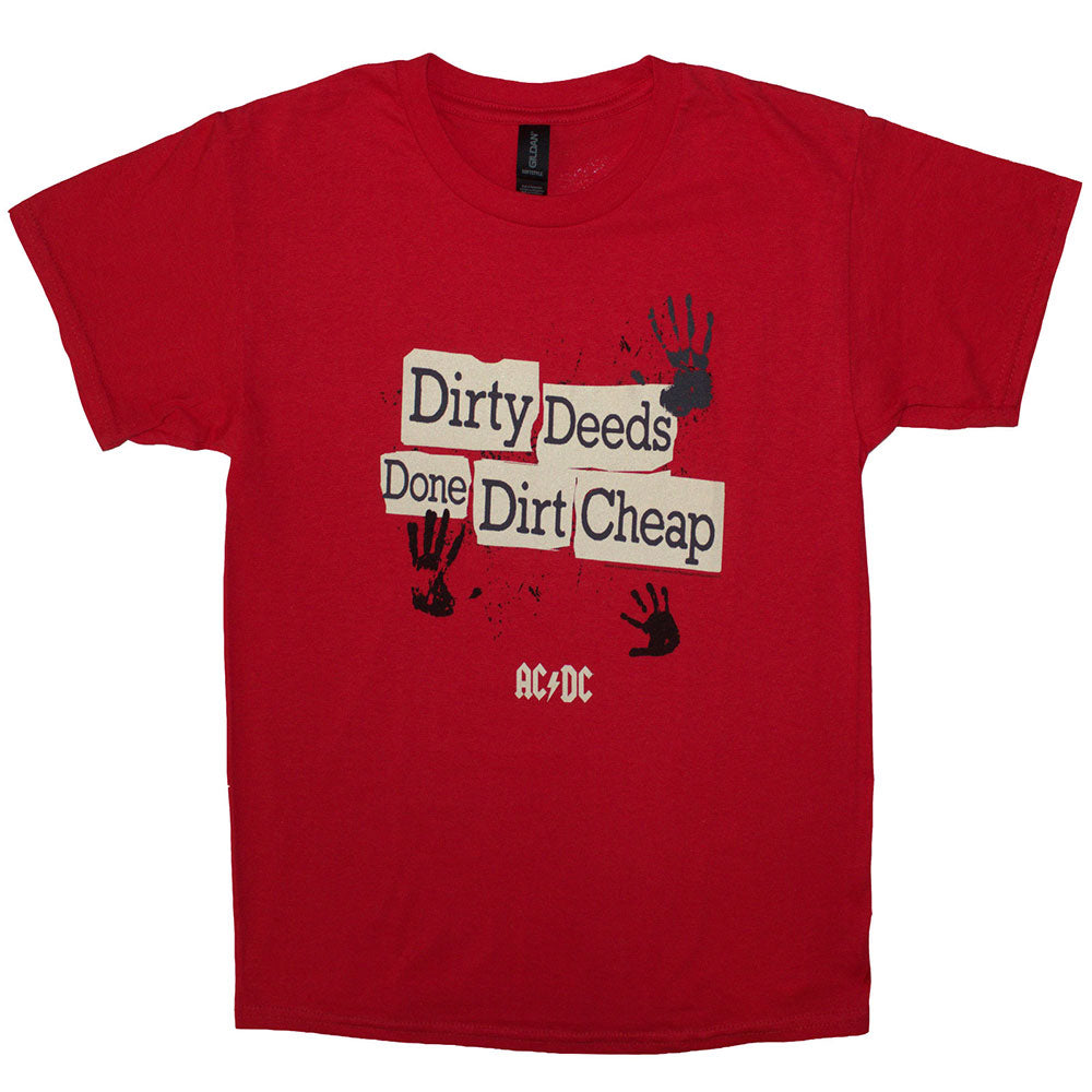 AC/DC Kids T-Shirt Dirty Deeds Done Dirt Cheap - Red
