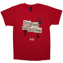 AC/DC Kids T-Shirt Dirty Deeds Done Dirt Cheap - Red