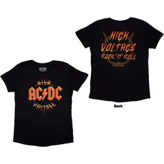 AC/DC Ladies T-Shirt High Voltage RnR - Black
