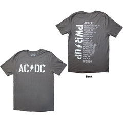 AC/DC Unisex T-Shirt Logo PWR-UP EU Tour '24 - Grey