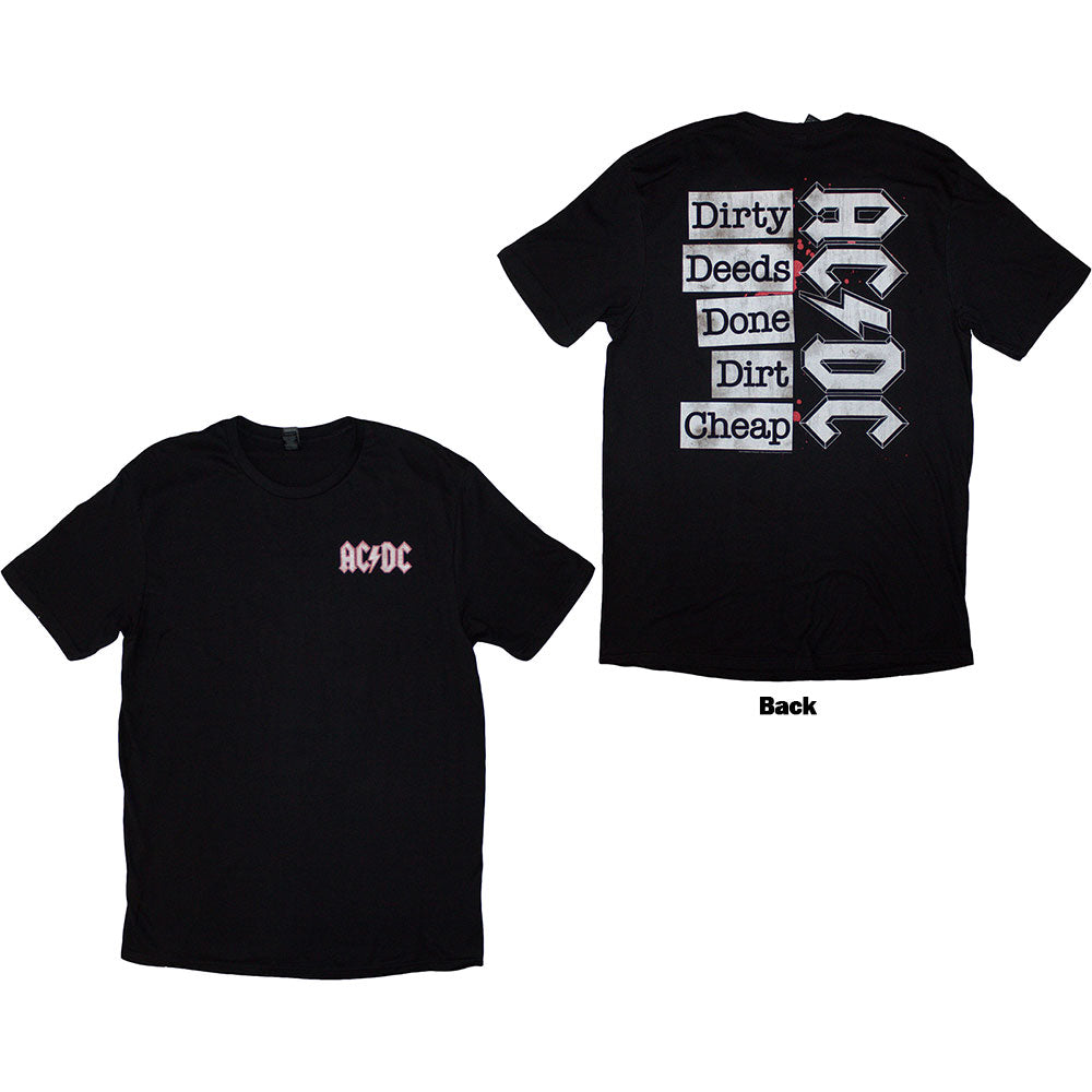 AC/DC Unisex T-Shirt Mini Logo / Dirty Deeds - Black