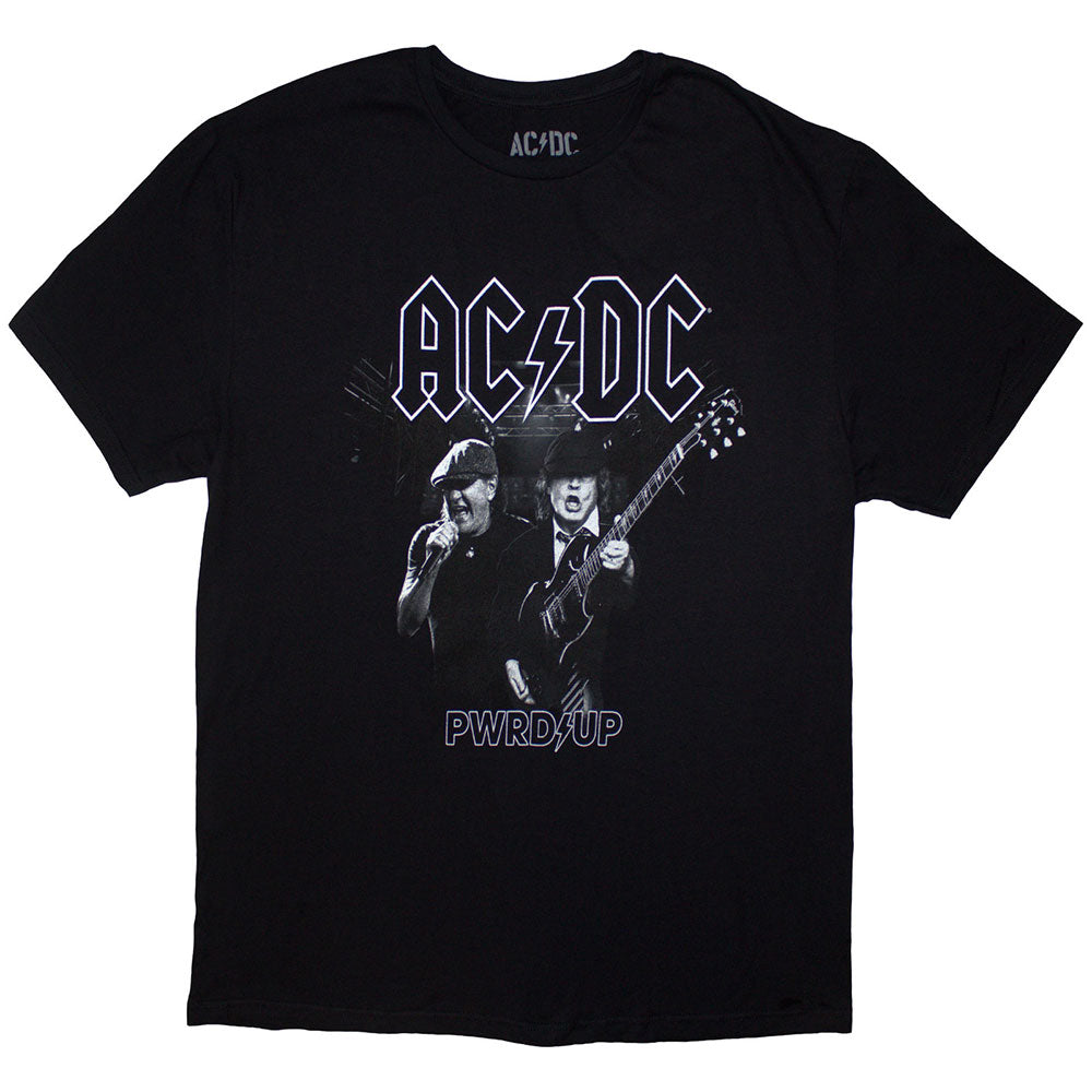 AC/DC Unisex T-Shirt PWRD-UP B&W Photo - Black