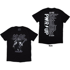 AC/DC Unisex T-Shirt PWRD-UP B&W Photo EU Tour '24 - Black