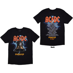 AC/DC Unisex T-Shirt PWRD-UP In Rock We Trust - Black