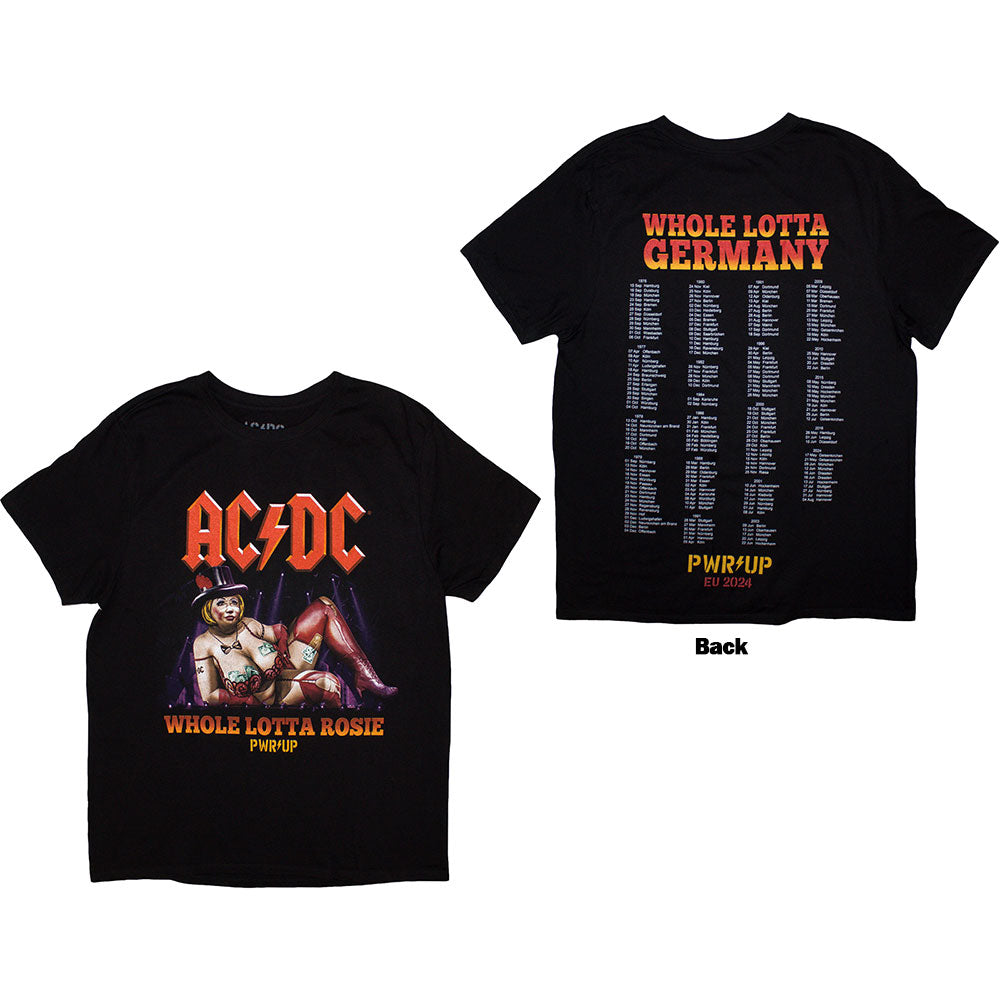 AC/DC Unisex T-Shirt Whole Lotta Germany PWR-UP EU Tour '24 - Black