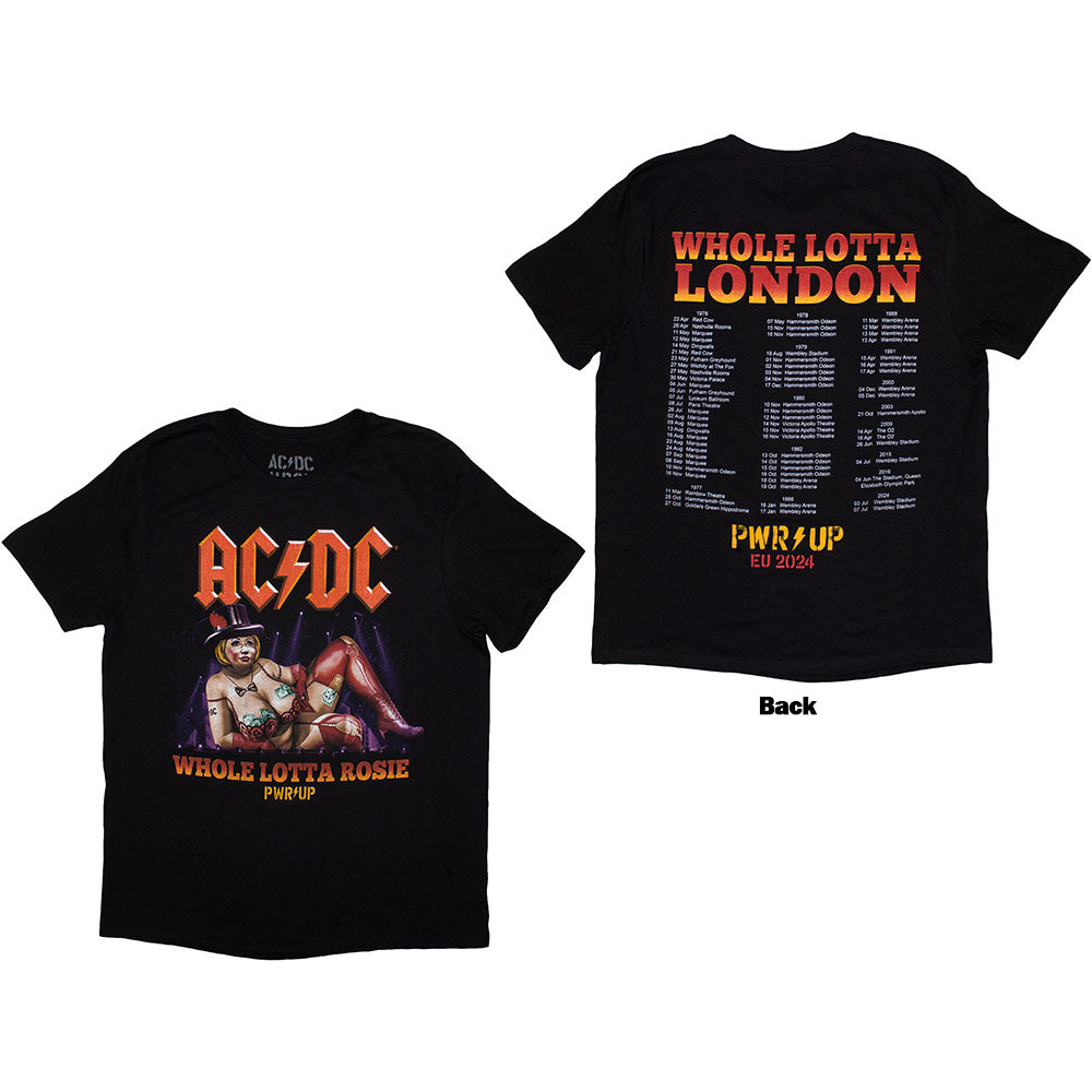 AC/DC Unisex T-Shirt Whole Lotta London PWR-UP EU Tour '24 - Black