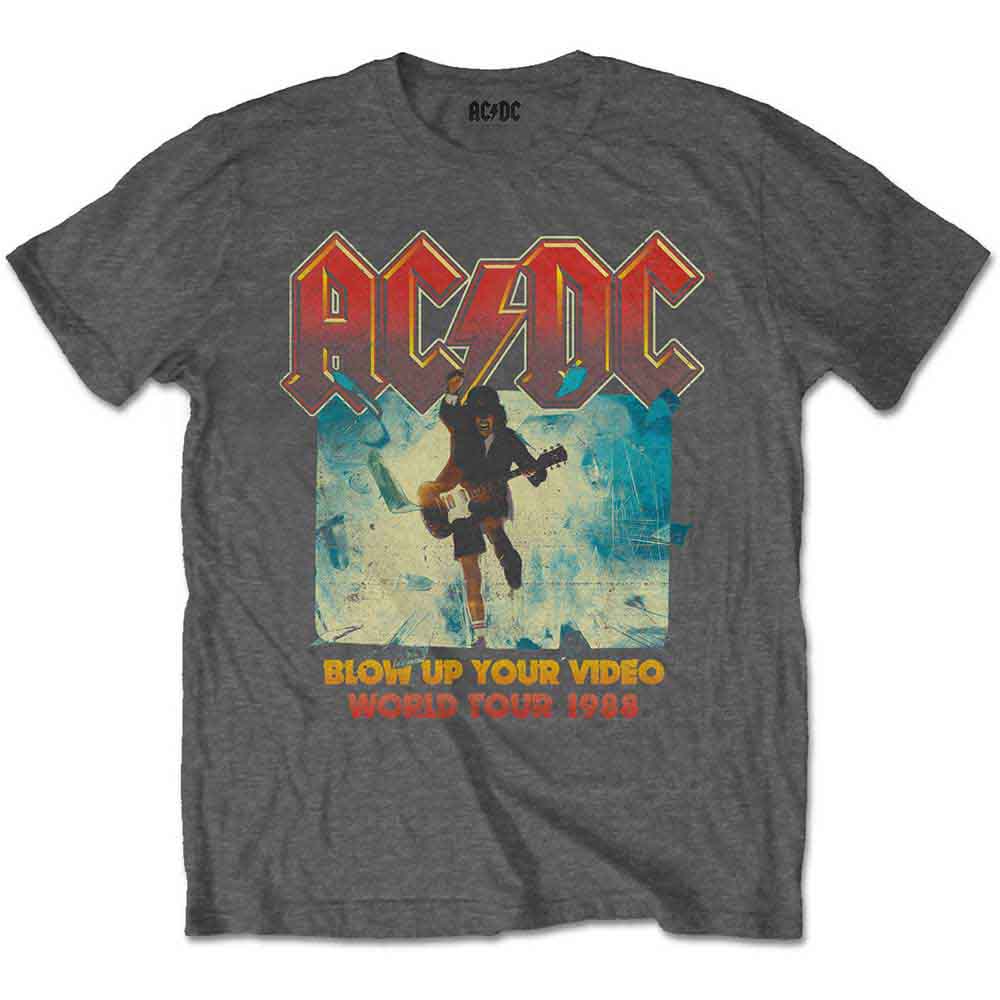 AC/DC Kids T-Shirt Blow Up Your Video - Charcoal Grey