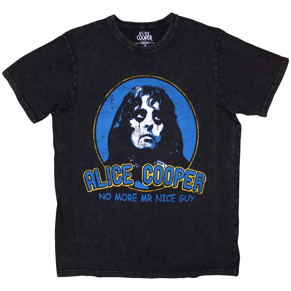 Alice Cooper Unisex Stone Wash T-Shirt No More Mr Nice Guy - Black