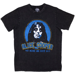 Alice Cooper Unisex Stone Wash T-Shirt No More Mr Nice Guy - Black