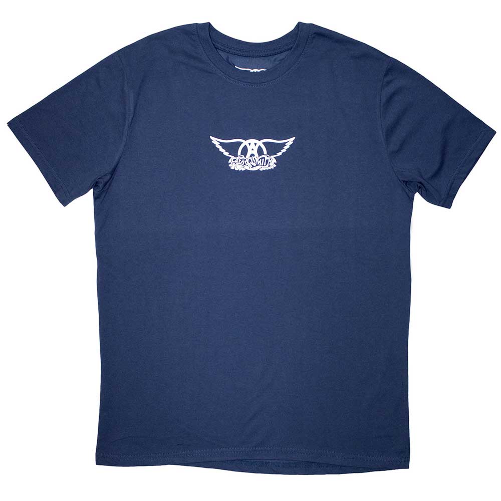 Aerosmith Unisex T-Shirt Mini Wings Logo - Denim Blue