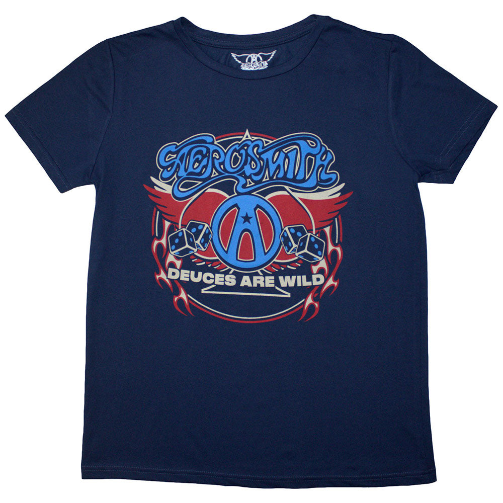 Aerosmith Ladies T-Shirt Rainbow Spade - Denim Blue