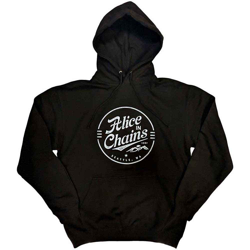 Alice In Chains Unisex Pullover Hoodie Circle Emblem - Black
