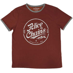 Alice In Chains Unisex Ringer T-Shirt Circle Emblem - Red