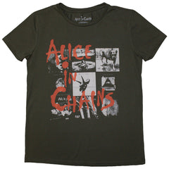 Alice In Chains Ladies T-Shirt Albums Montage - Green