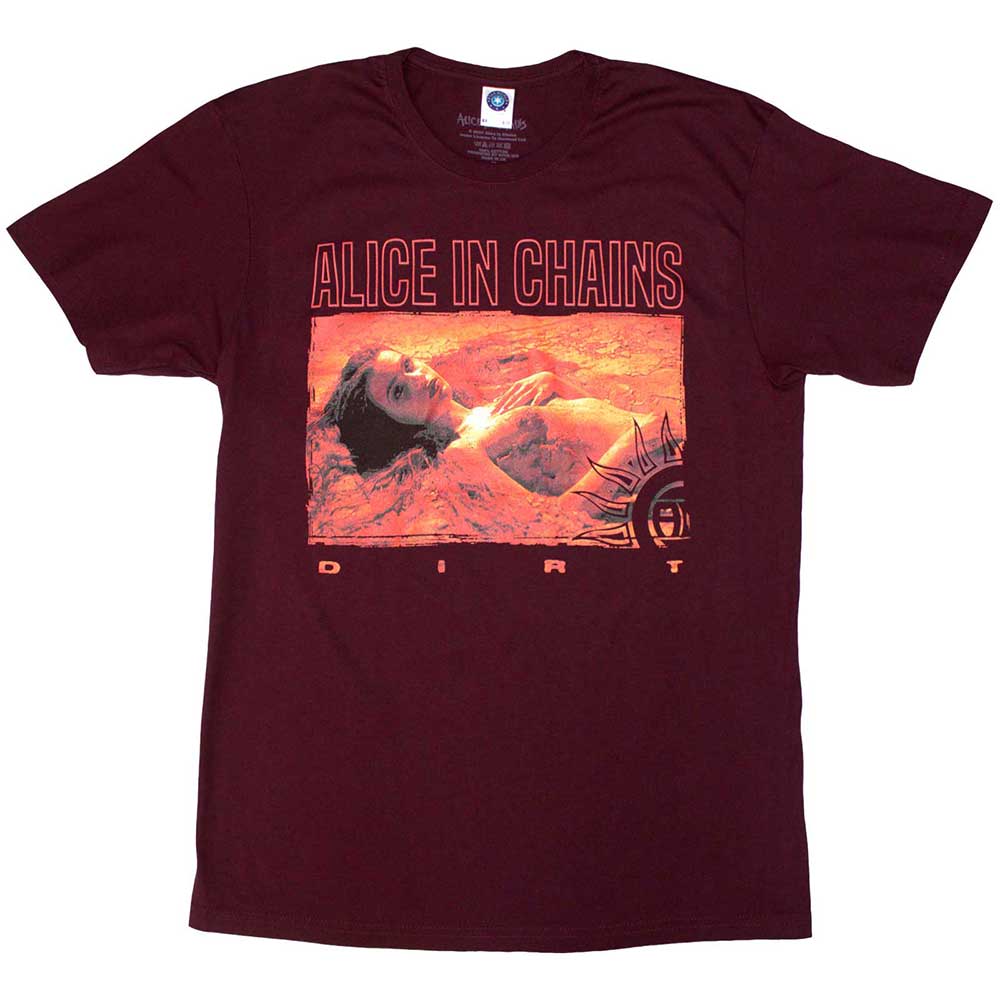 Alice In Chains Unisex T-Shirt Dirt Orange - Maroon Red