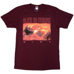 Alice In Chains Unisex T-Shirt Dirt Orange - Maroon Red