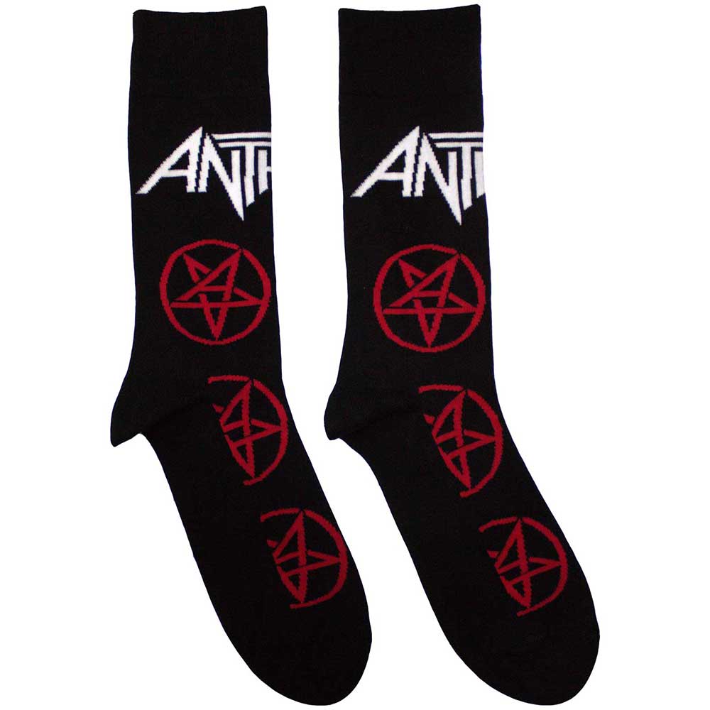 Anthrax Unisex Ankle Socks Pentathrax Pattern - Black