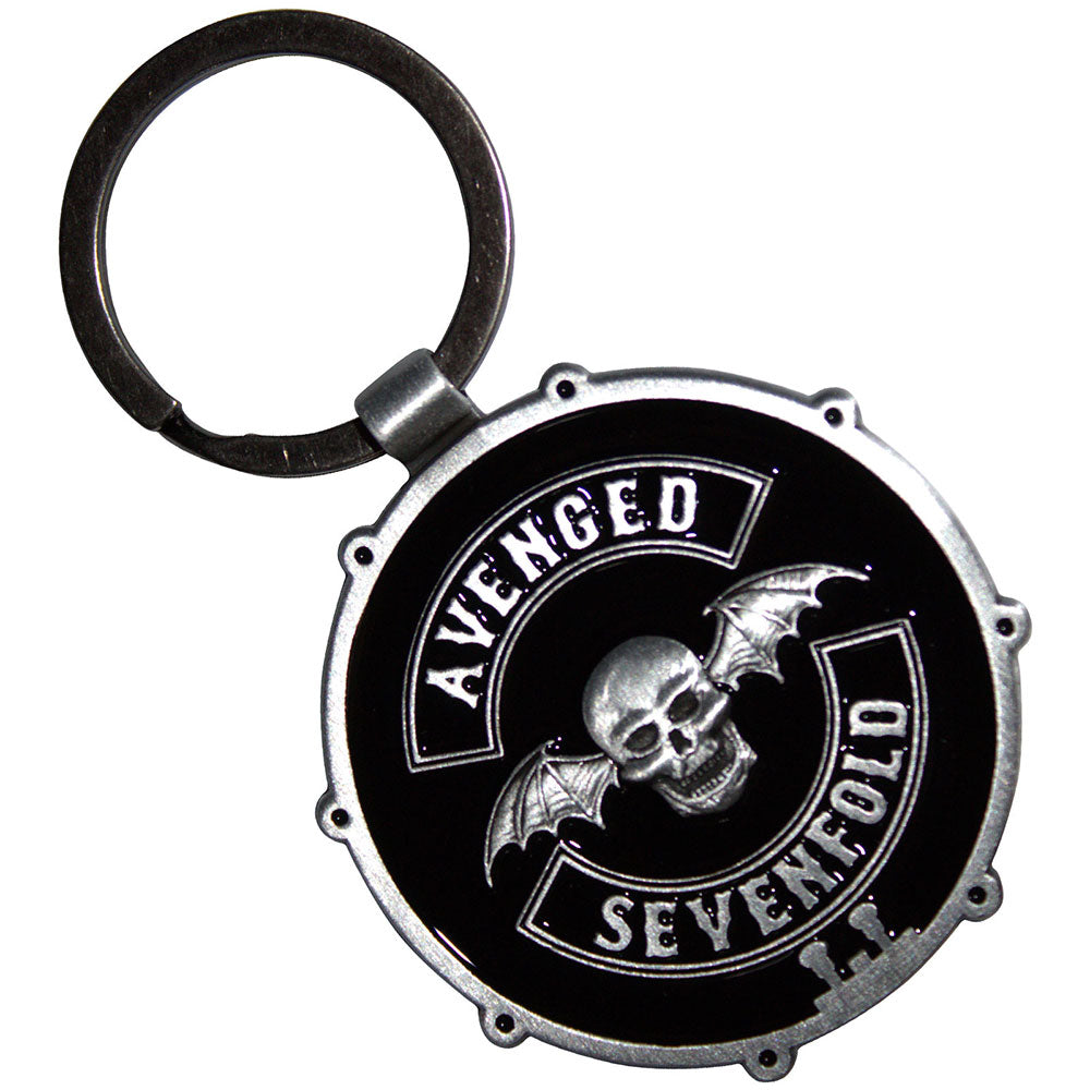 Avenged Sevenfold Keychain Deathbat Crest Drum Double-Sided