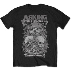 Asking Alexandria Unisex T-Shirt Skull Stack - Black