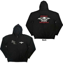 Avenged Sevenfold Unisex Zipped Hoodie Dead Head - Black