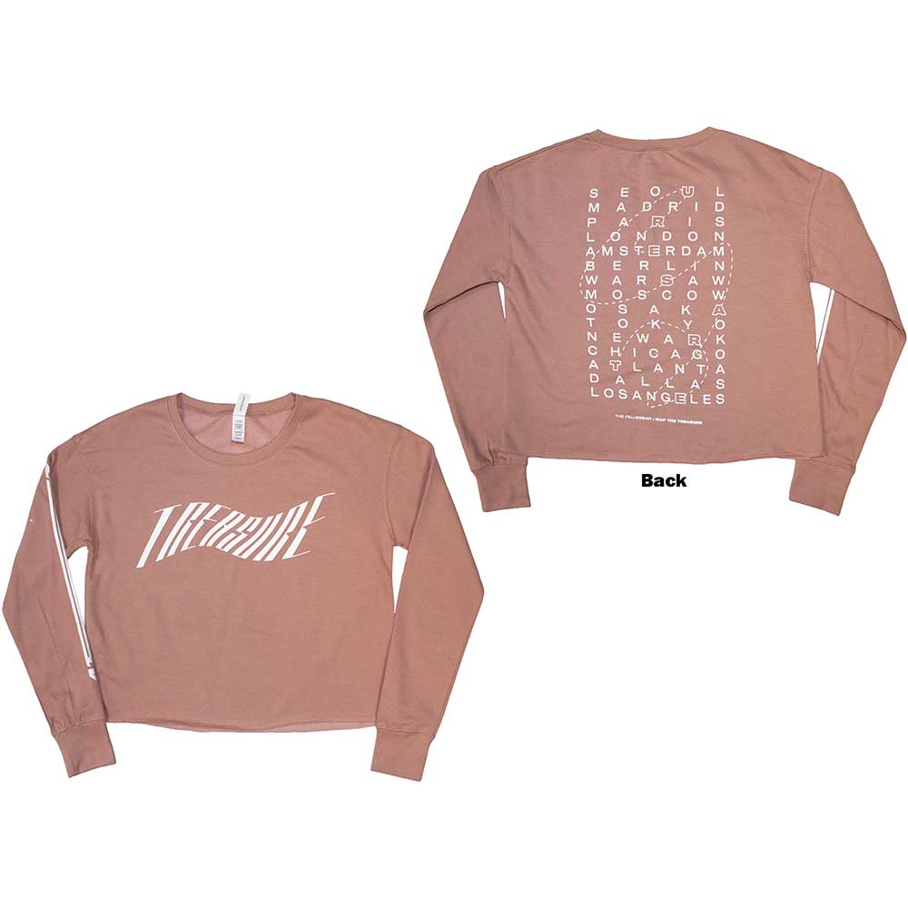 ATEEZ Ladies Sweatshirt Fellowship Map The Treasure Crop - Pink
