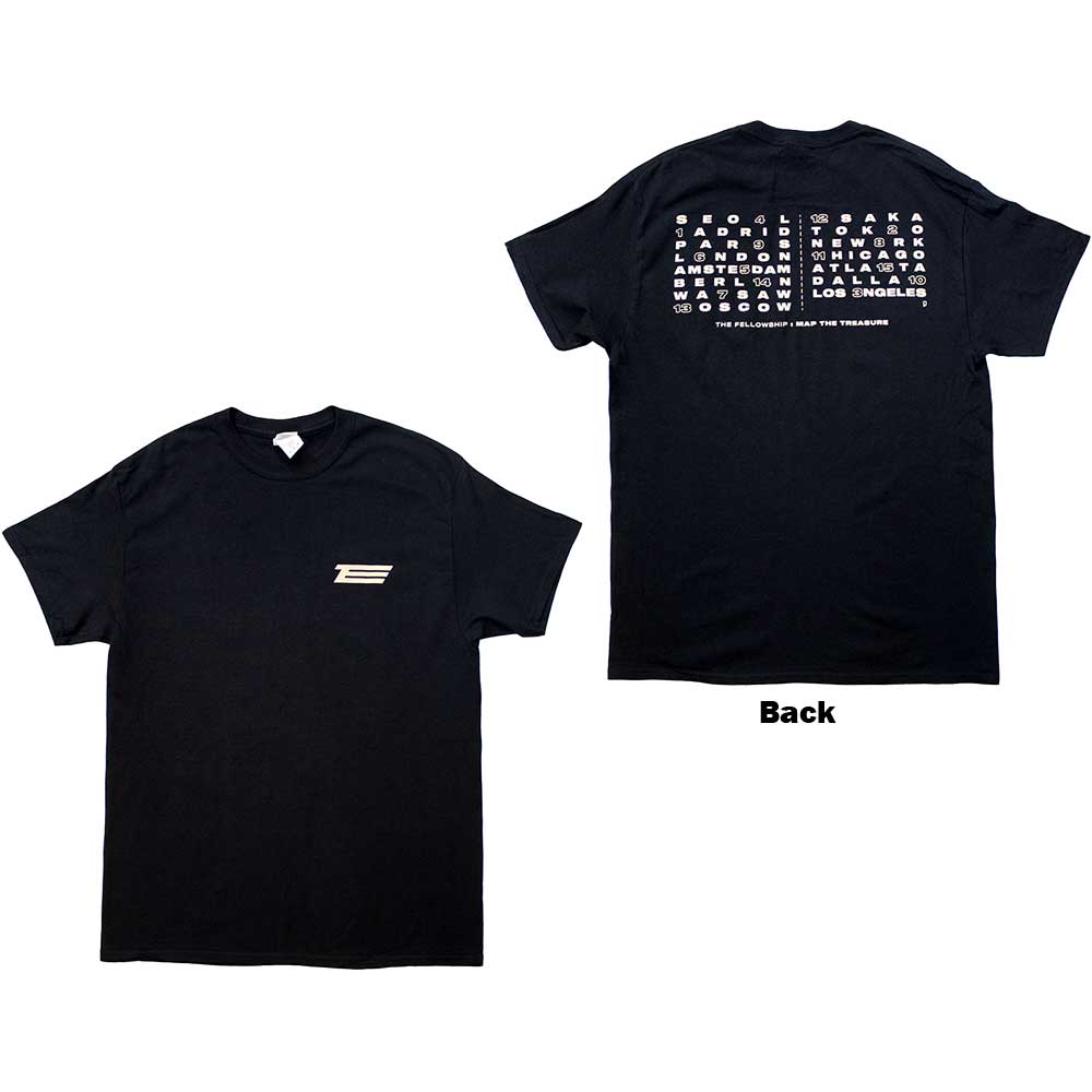 ATEEZ Unisex T-Shirt Fellowship Map The Treasure - Black