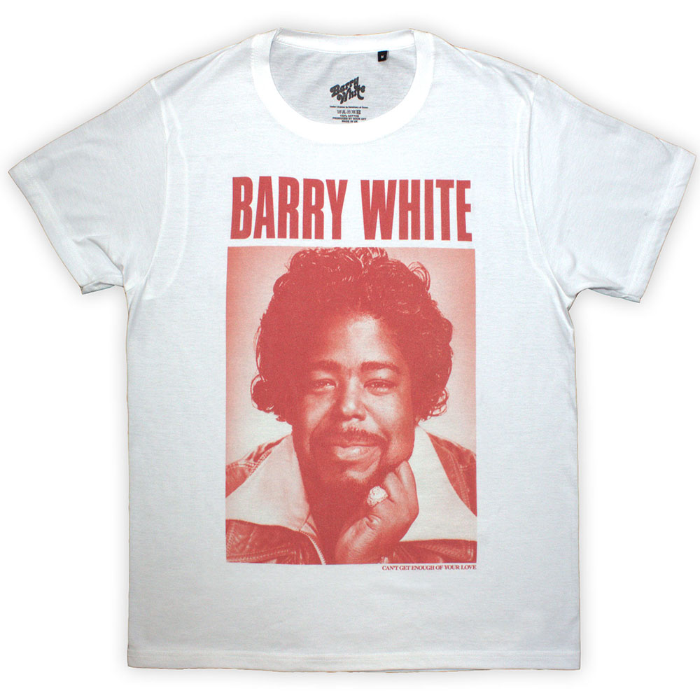 Barry White Unisex T-Shirt Box Photo - White