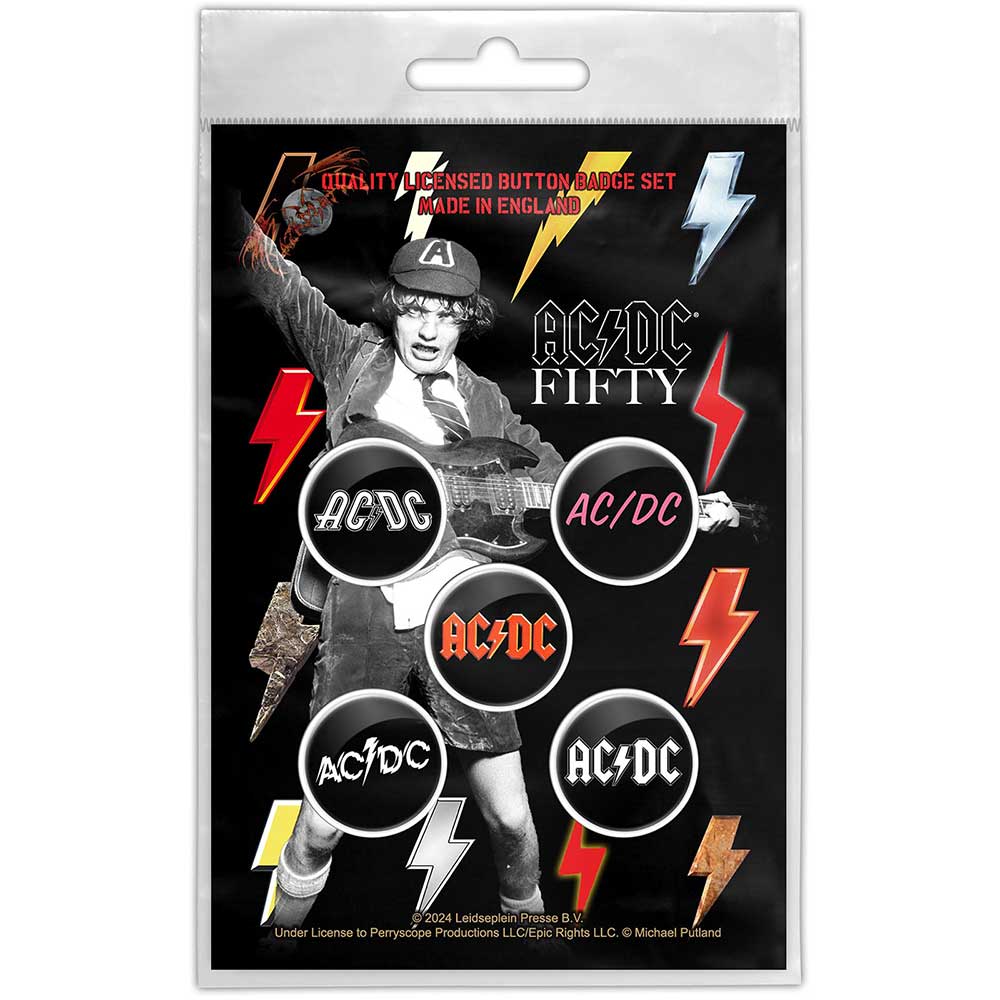 AC/DC Button Badge Pack Bolt Array