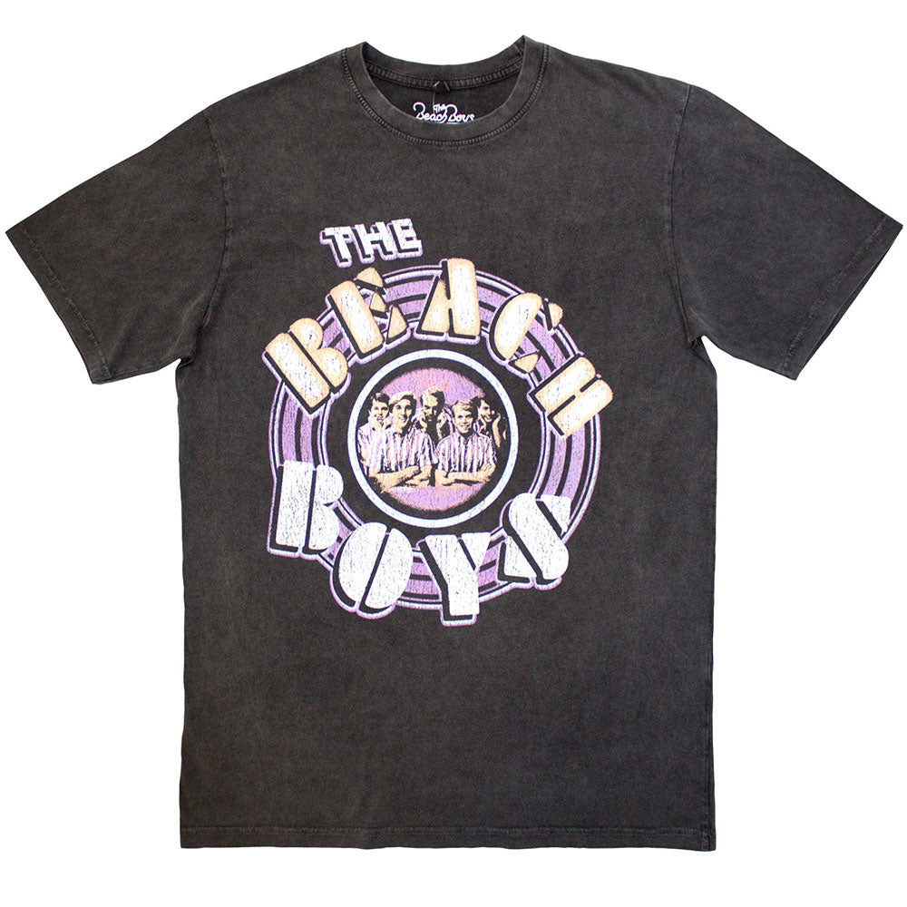 The Beach Boys Unisex Stone Wash T-Shirt Vintage Photo - Charcoal Grey