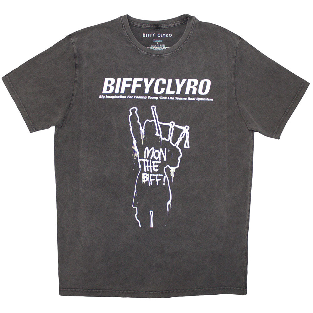 Biffy Clyro Unisex Stone Wash T-Shirt Big Imagination - Charcoal Grey